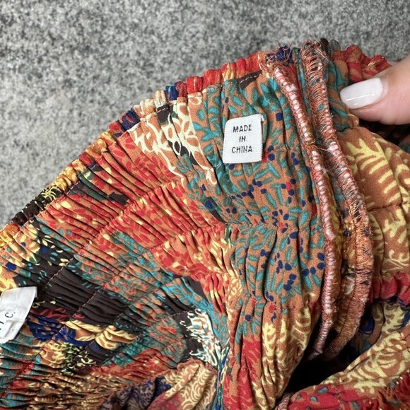 A.L.C. Skirt Womens 6 Silk Metallic Pleated Mini Boho Animal Print Multicolor - Picture 6 of 7